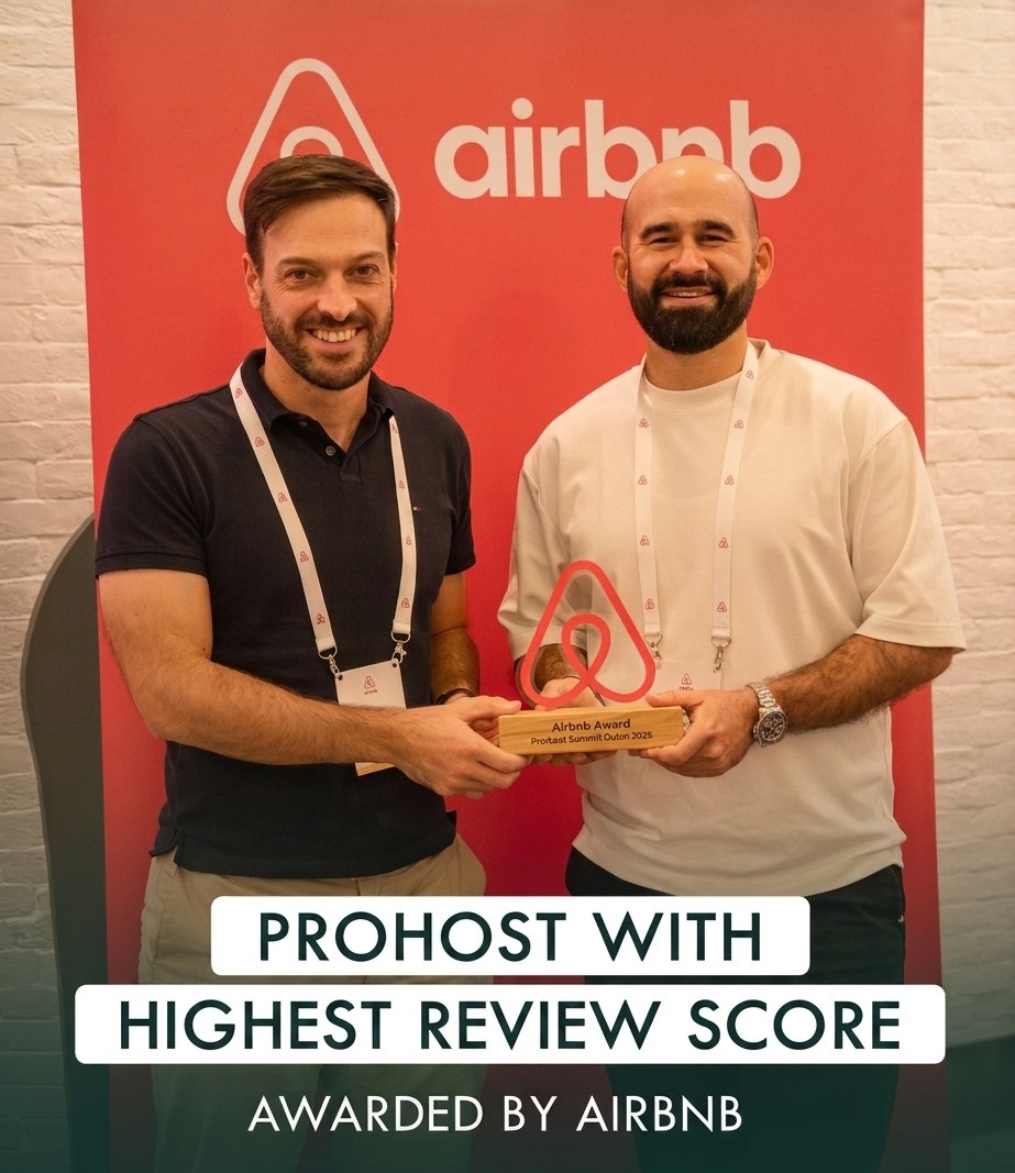 Airbnb Prohost award, highest review score in the industry